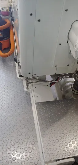 Allseas Yacht Photos Pics Engine room of 2016 Allseas Expedition 92 yacht with visible machinery and equipment.