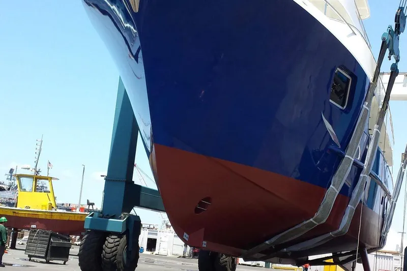 Allseas Yacht Photos Pics Allseas Expedition 92 yacht, 2016 model, in dry dock for maintenance.