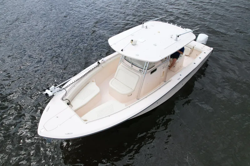  Yacht Photos Pics 2008 Grady-White Canyon 336 boat on water, aerial view.