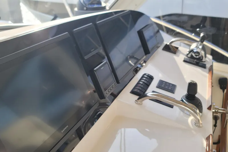 Future 7 Yacht Photos Pics Helm of 2018 MJM 50z yacht with advanced navigation displays and controls.