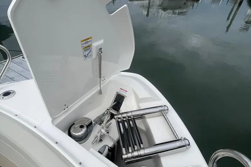 Why Wouldn't You Yacht Photos Pics RECESSED WINDLASS ANCHOR & FORWARD TELESCOPING SS SWIM LADDER