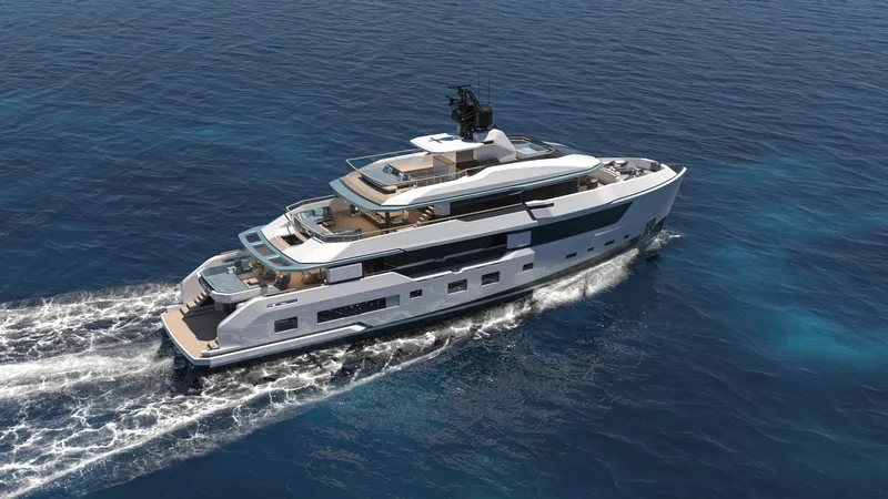  Yacht Photos Pics Luxury yacht Cerri Cantieri Navali Kiribati 38 cruising on open sea, 2026 model.
