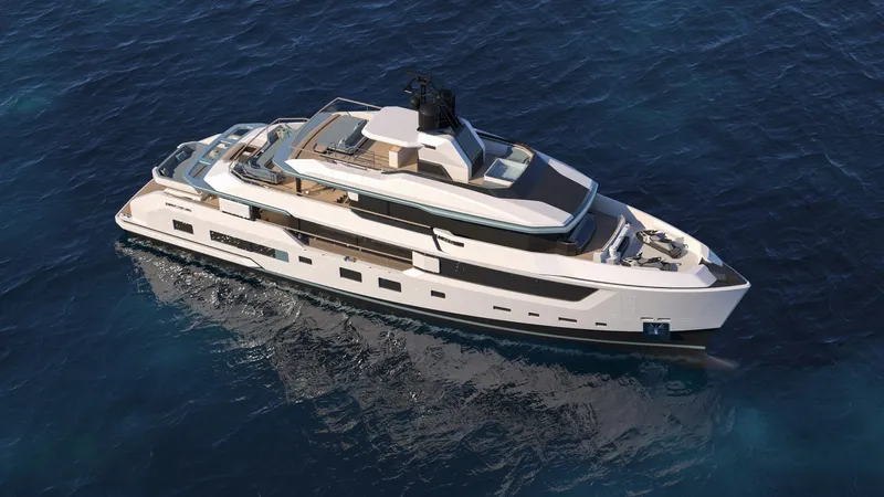  Yacht Photos Pics Luxury yacht Cerri Cantieri Navali Kiribati 38, 2026 model, cruising on open sea.