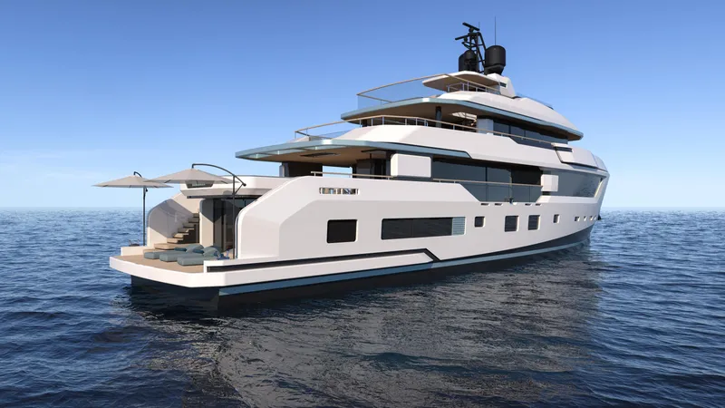  Yacht Photos Pics Luxury yacht Cerri Cantieri Navali Kiribati 38, 2026 model, cruising on open sea.