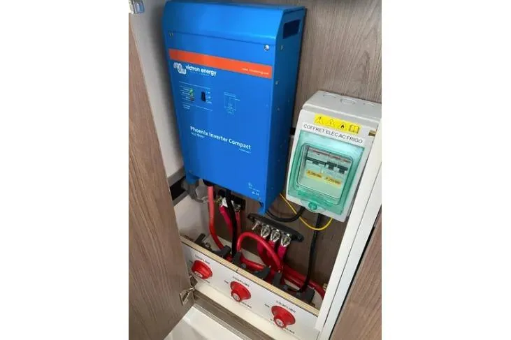 Nauti Habit Yacht Photos Pics Electrical system with Victron Energy inverter in 2023 Bali 4.2 model yacht.