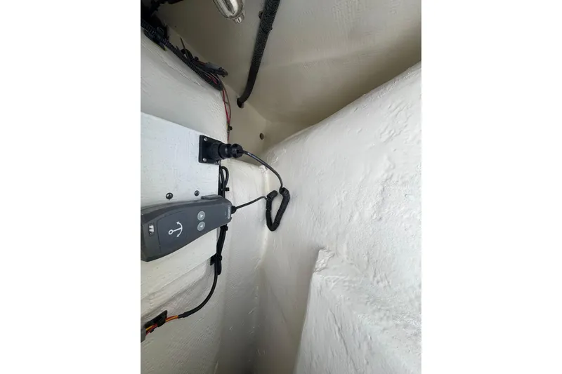 57562 235te Sf Yacht Photos Pics Interior view of 2026 World Cat 235 TE boat wiring and control panel.