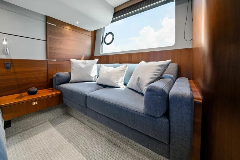 Escape Yacht Photos Pics 2015 Princess F60 - Master Stateroom Sofa