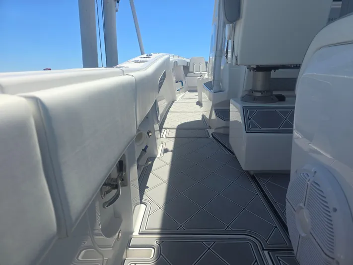  Yacht Photos Pics 2024 Invincible 43 Open Fisherman boat interior with sleek design and modern features.