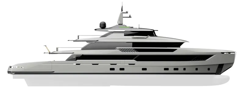 Doge 500 Yacht Photos Pics Luxury yacht Ocean King DOGE 500, 2028 model, sleek design, side view.