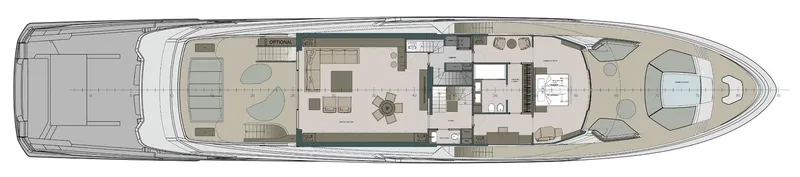 Doge 500 Yacht Photos Pics Top view layout of Ocean King DOGE 500 yacht, 2028 model, showcasing interior design.