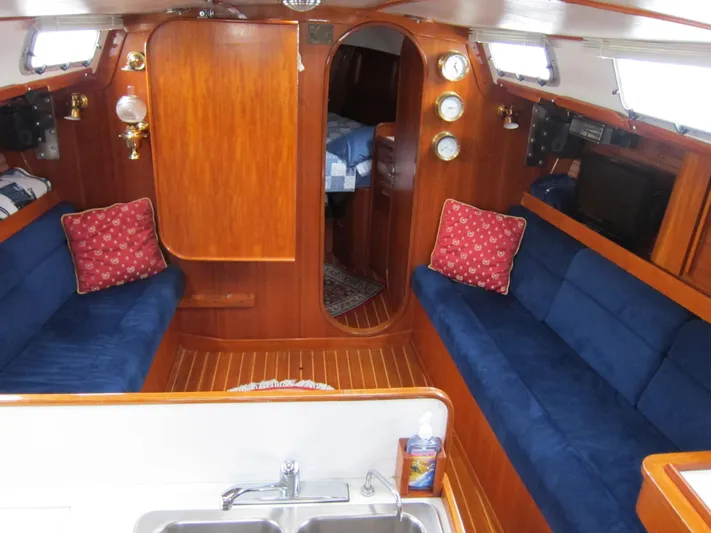 Elan Yacht Photos Pics Main salon with table folded up