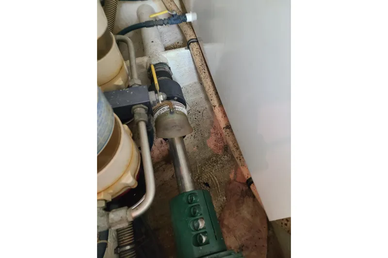 Breakaway Yacht Photos Pics Engine room components of a 2000 Grand Banks 46 Classic yacht.