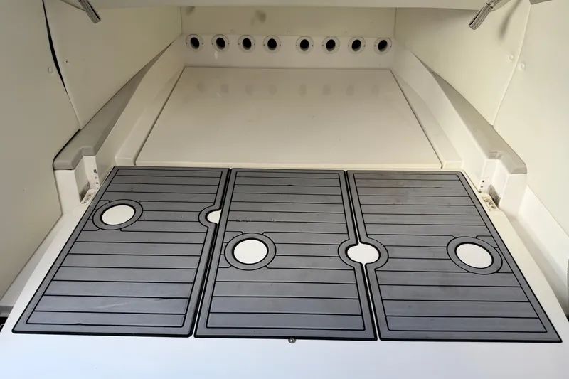 Fire Sale Yacht Photos Pics 2019 MTI V42 boat deck with non-slip surface and drainage holes.