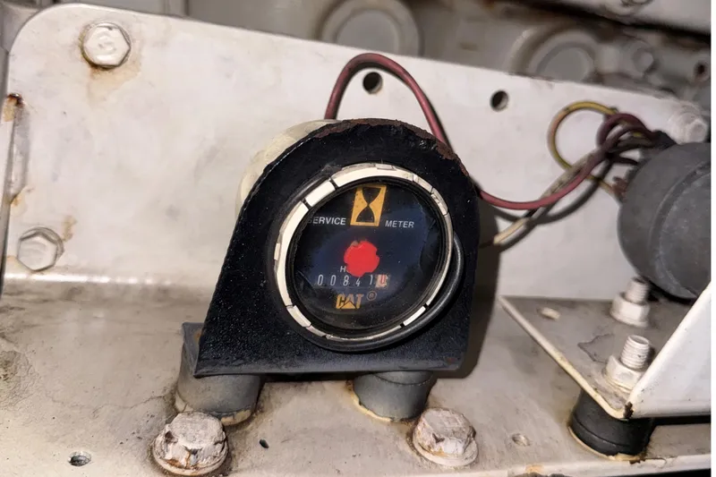  Yacht Photos Pics Hour meter on 2006 Azimut 55E yacht engine, showing service hours.