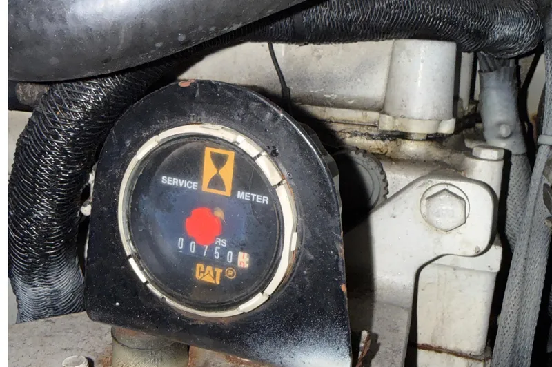  Yacht Photos Pics Service meter on 2006 Azimut 55E yacht engine, showing 750 hours.