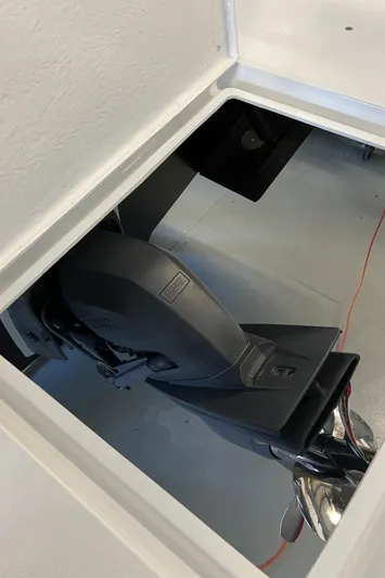  Yacht Photos Pics Engine compartment of a 2024 Sargo 28 boat.