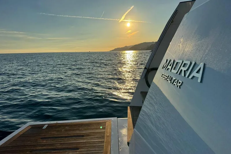 Maoria Yacht Photos Pics Numarine 26XP yacht at sunset, ocean view, 2021 model.