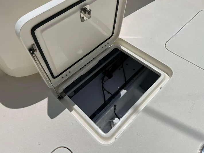  Yacht Photos Pics Open hatch on 2022 Henriques 42 Express Hardtop boat deck.