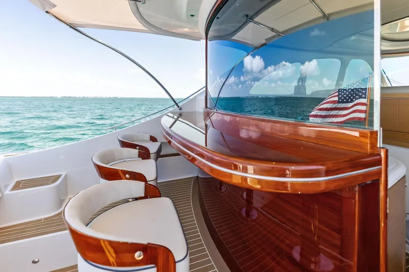 Dutch Yacht Photos Pics Luxurious 2019 Zeelander Z55 yacht interior with elegant seating and ocean view.