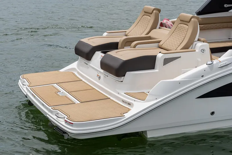  Yacht Photos Pics Manufacturer Provided Image: 2023 Sea Ray SDX 290 boat with luxurious rear seating and swim platform.