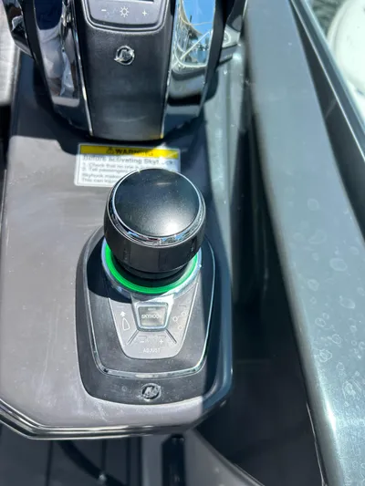 Aguabendita Yacht Photos Pics Joystick control on 2019 Monterey 345 Sport Yacht dashboard.