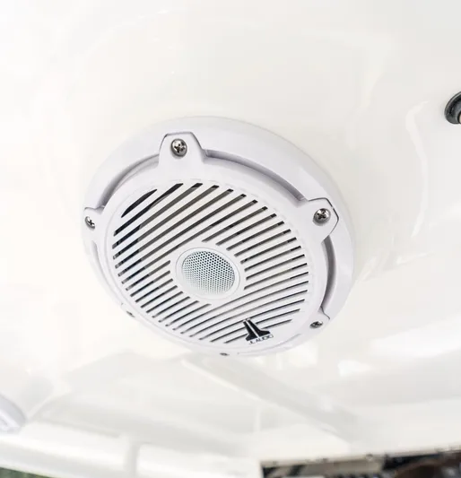  Yacht Photos Pics 2025 Sea Hunt Ultra 305 SE boat speaker, white grille, close-up view.