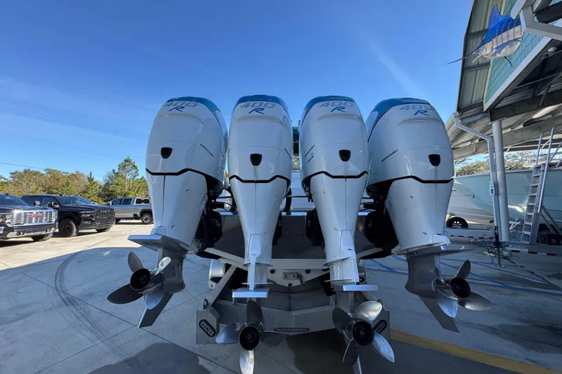  Yacht Photos Pics 2016 Nor-Tech 390 Sport Center Console with four powerful Mercury 400R outboard engines.