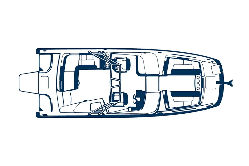 57582 230sd Sf Yacht Photos Pics Manufacturer Provided Image: Top view blueprint of 2026 World Cat 230 SD boat layout.