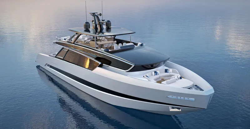 Viper 100 Yacht Photos Pics Luxurious 2027 ISA Viper 100 yacht cruising on calm waters.