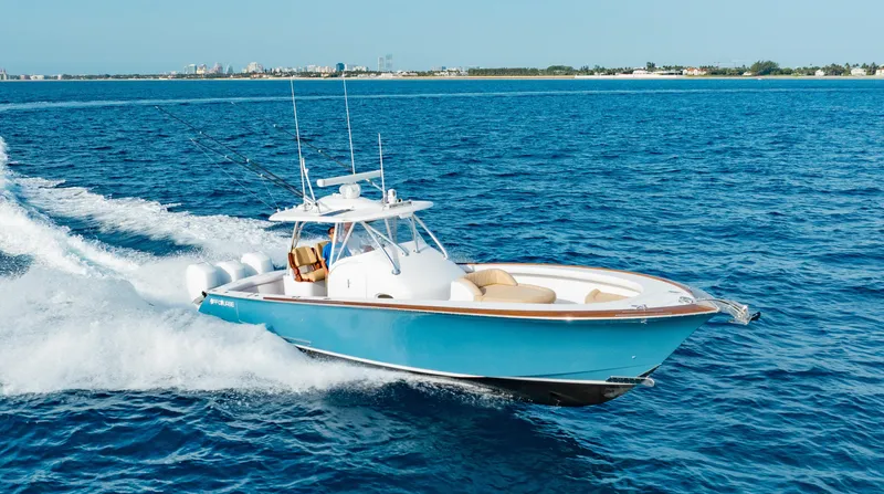 Off Course (name Reserved) Yacht Photos Pics 2018 Winter Custom Yachts 37 Custom Carolina cruising on open blue water.