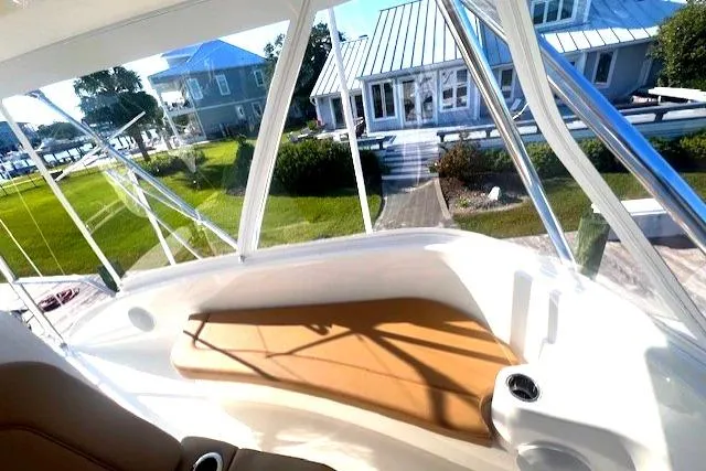  Yacht Photos Pics 2024 Custom Carolina Albemarle Spencer boat interior with waterfront view.