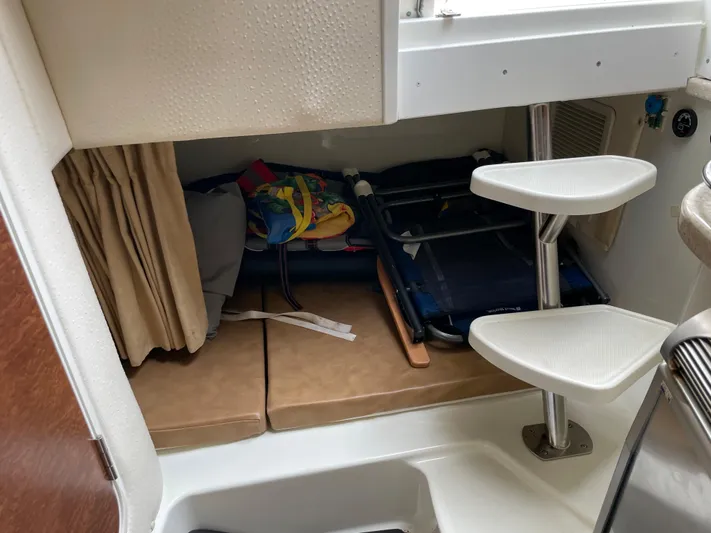  Yacht Photos Pics 2008 Hydra-Sports 3500VX cabin interior with storage area and steps.