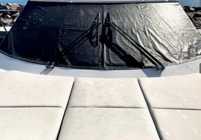  Yacht Photos Pics 2016 Carver C37 yacht with sunbathing deck and covered windshield.