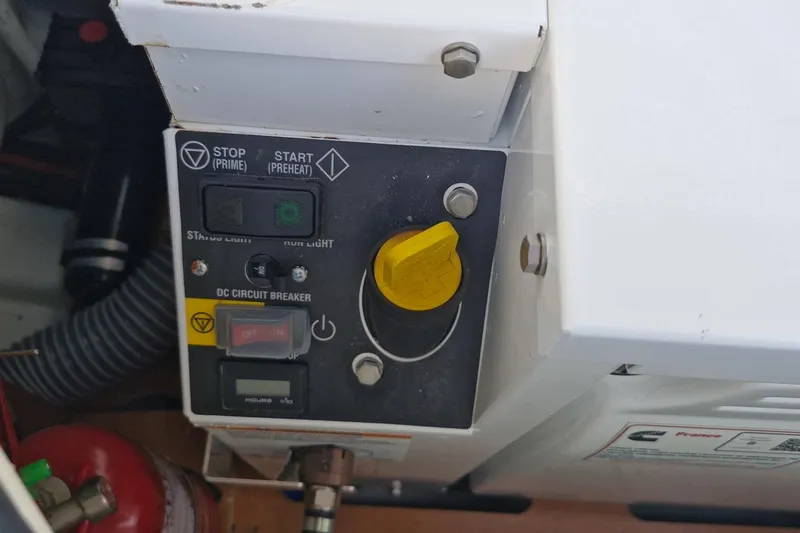 Dreamcatcher II Yacht Photos Pics Control panel of a 2019 Jeanneau Sun Odyssey 440 sailboat engine.