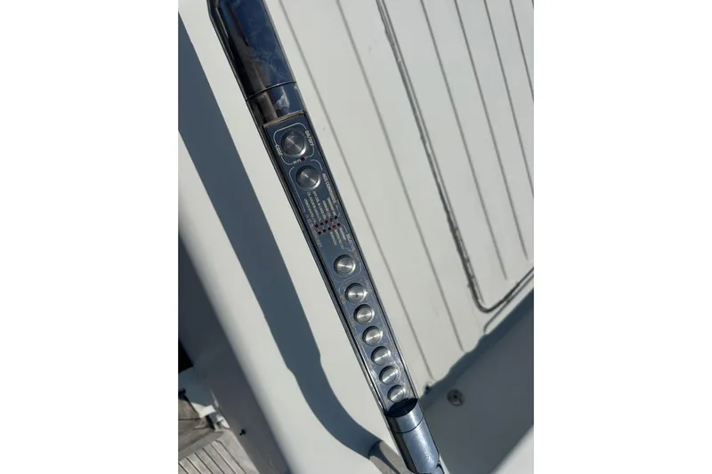 Romeo & Juliet Yacht Photos Pics Control panel on 2009 Azimut 86S yacht, featuring multiple buttons and sleek design.