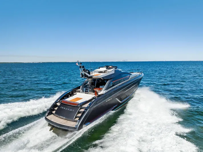Arcadia Yacht Photos Pics Luxury 2020 Riva 66' Ribelle yacht cruising on open sea.