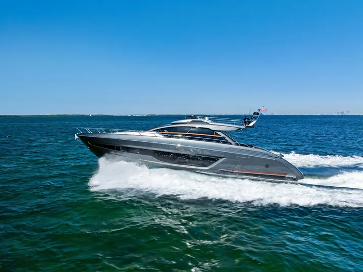 Arcadia Yacht Photos Pics Luxury 2020 Riva 66' Ribelle yacht cruising on open sea.