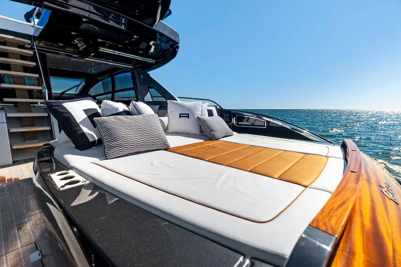 Arcadia Yacht Photos Pics Luxurious 2020 Riva 66' Ribelle yacht with sun deck and ocean view.