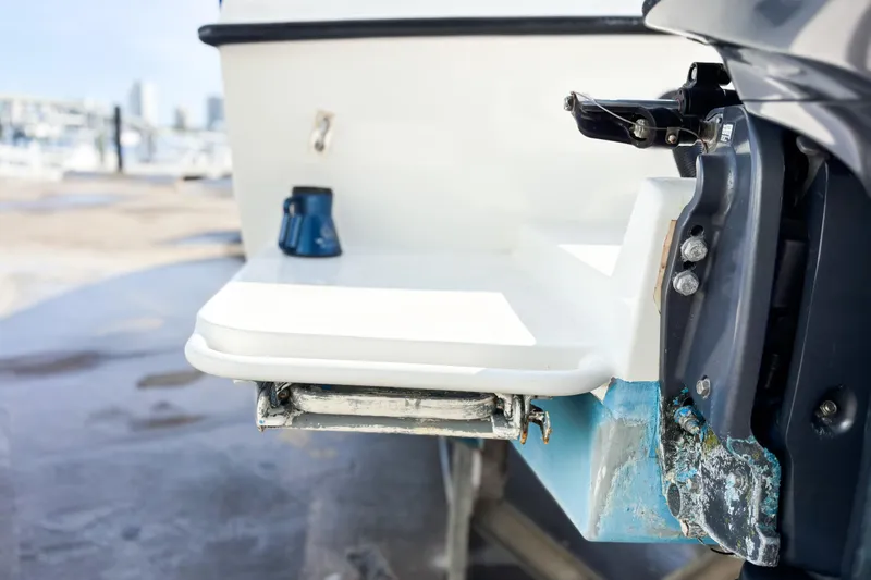  Yacht Photos Pics 2016 Whitewater boat stern with motor mount and small platform.