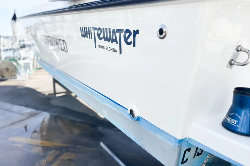  Yacht Photos Pics Whitewater boat from 2016, docked in Miami, Florida, with visible branding.