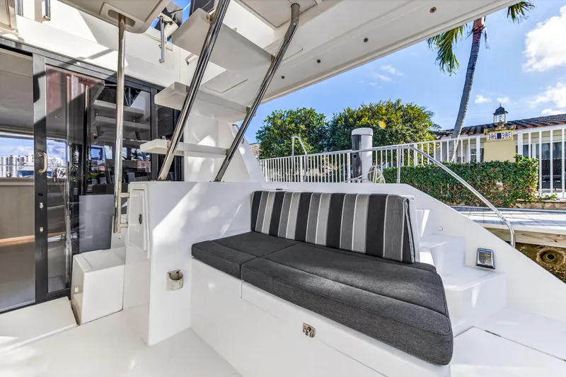  Yacht Photos Pics 2017 Leopard 43 Powercat yacht with sleek seating and modern design.