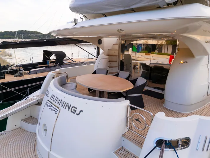 Cool Running Yacht Photos Pics Luxury 2003 Mochi Craft 22.5 Axis yacht with elegant outdoor seating area.