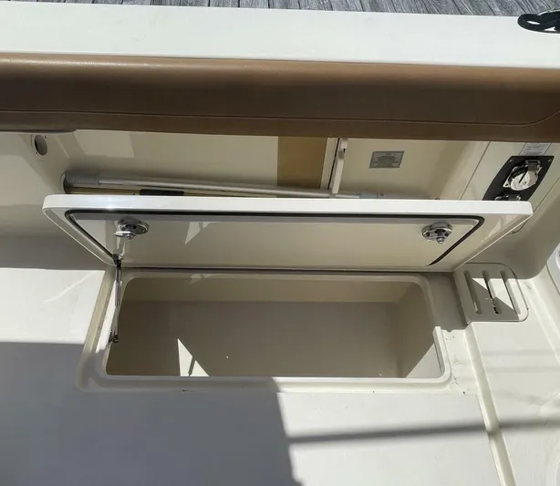 Shady Lady 2 Yacht Photos Pics Storage compartment in 2019 Scout 380LXF boat.
