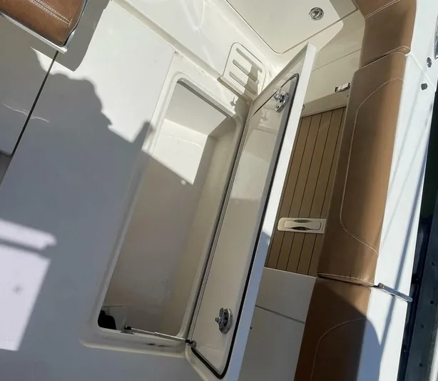 Shady Lady 2 Yacht Photos Pics Scout 380LXF 2019, open storage compartment on boat.