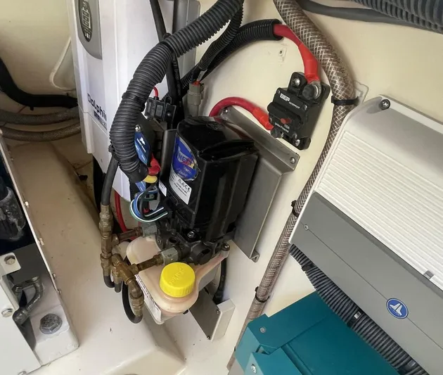 Shady Lady 2 Yacht Photos Pics Electrical components in a 2019 Scout 380LXF boat.