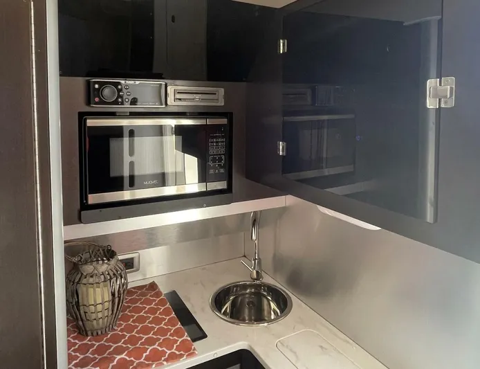 Shady Lady 2 Yacht Photos Pics Kitchen area of the 2019 Scout 380LXF yacht.