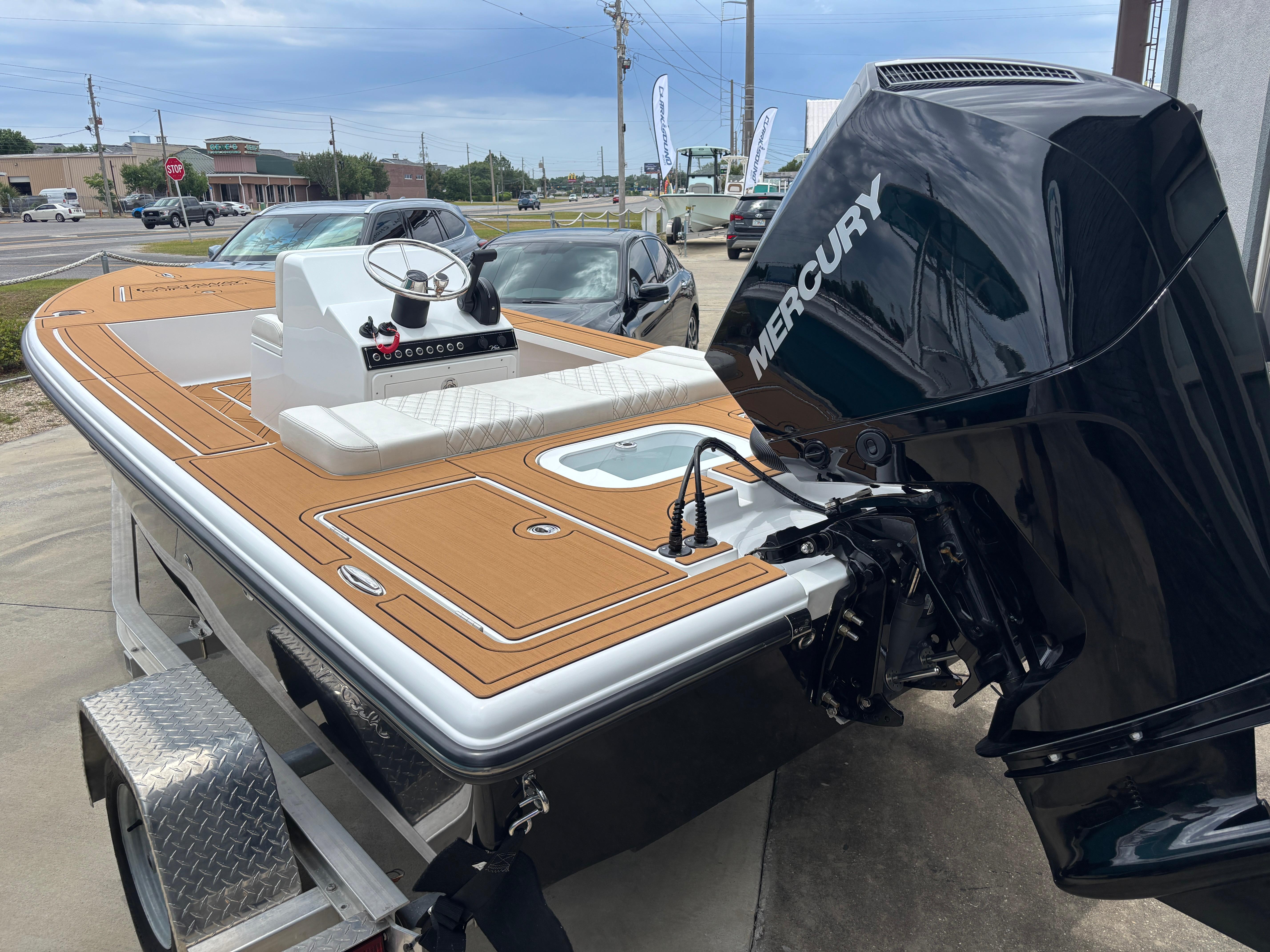 2024 Vtech 18 FLATS boat with Mercury engine on a trailer.