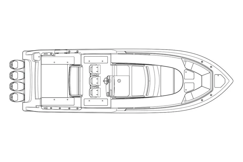 Demo Diamond Yacht Photos Pics Top view schematic of 2017 Boston Whaler 420 Outrage boat layout.