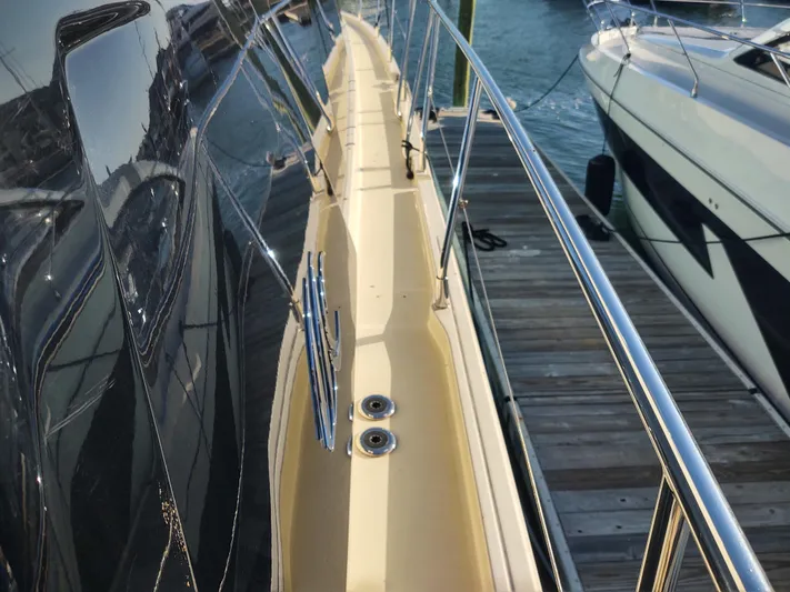 Blue Yacht Photos Pics Blue side deck and railing