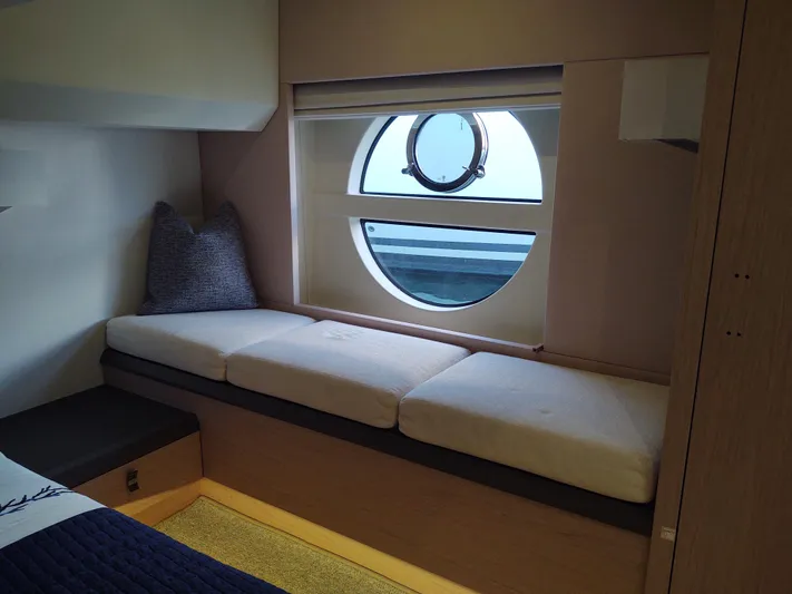 Blue Yacht Photos Pics Blue owners stateroom window